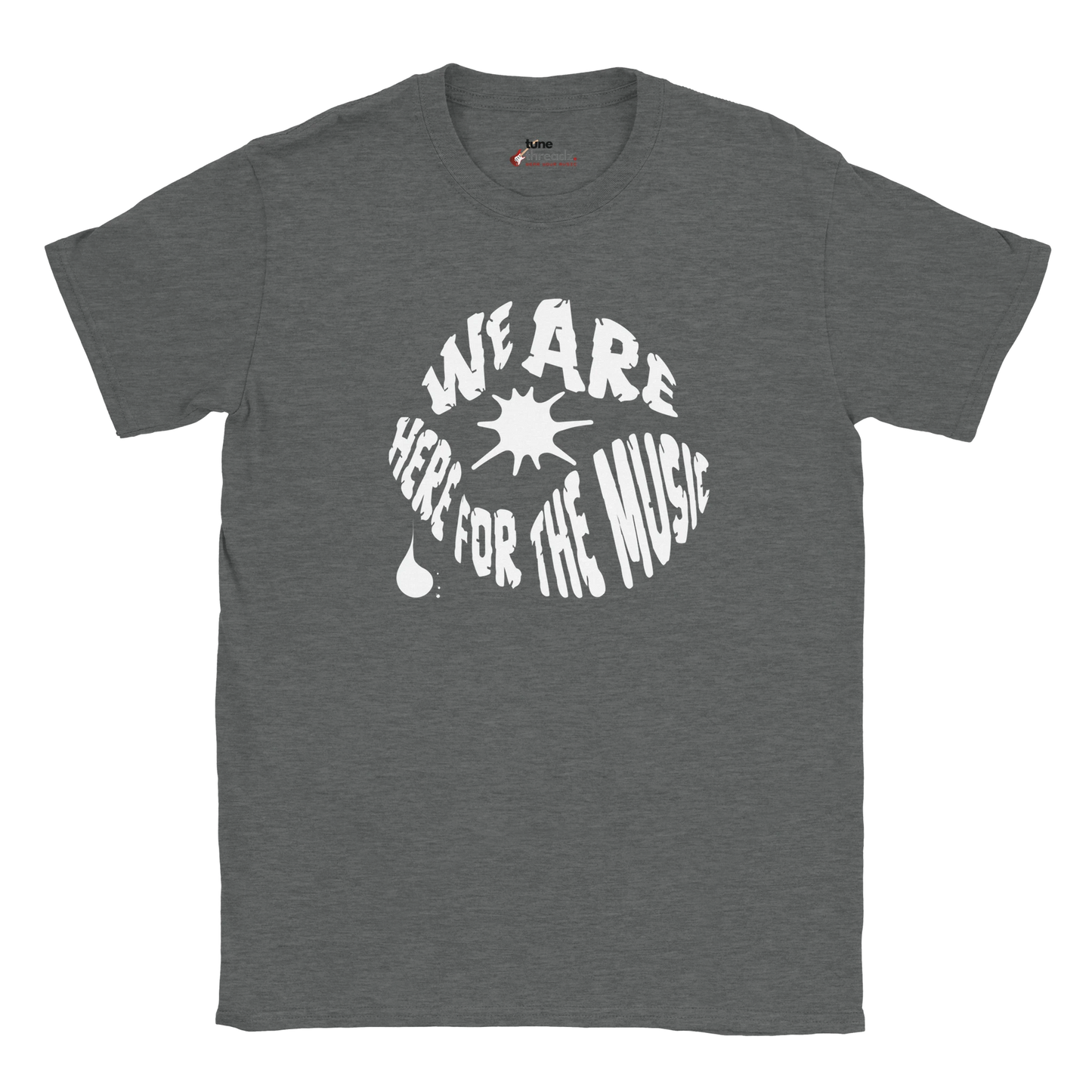 Comfort-fit cotton tee featuring statement music slogan
