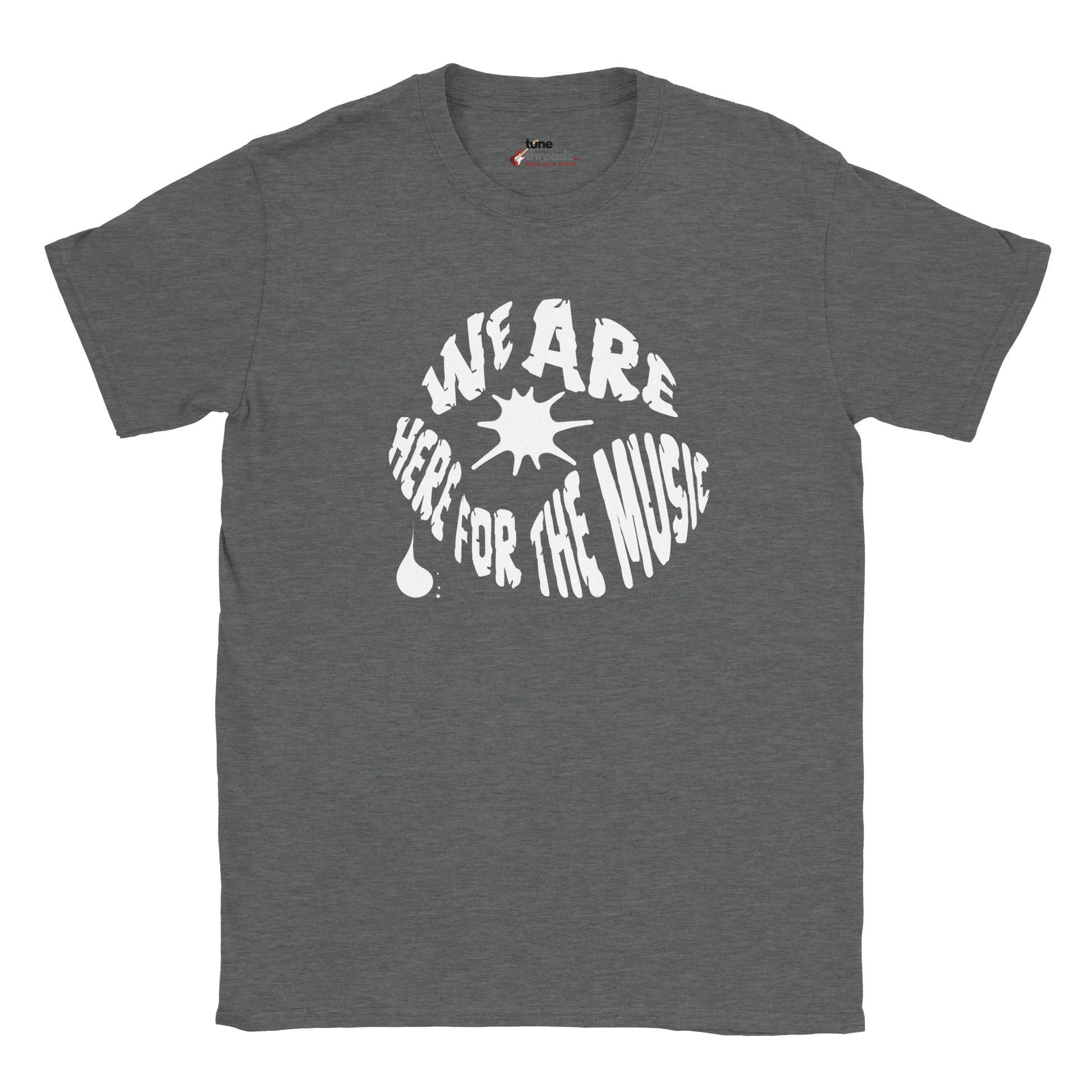 Comfort-fit cotton tee featuring statement music slogan