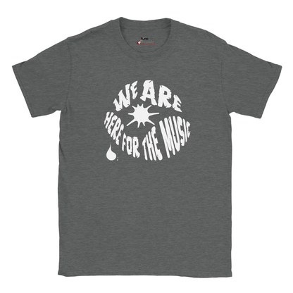 Comfort-fit cotton tee featuring statement music slogan