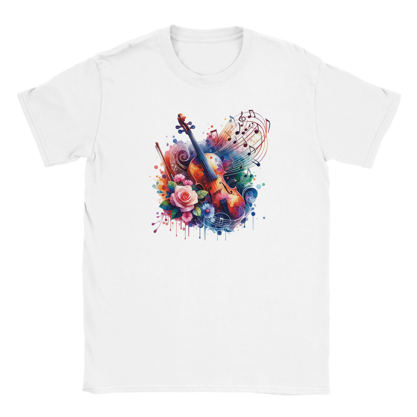 “Model wearing relaxed-fit Classical music-inspired unisex shirt